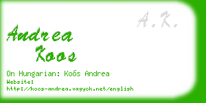 andrea koos business card