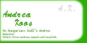 andrea koos business card